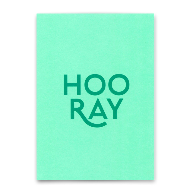 Deli Cards Postkarte "Hooray Türkis" | Schöne Karte für jeden Anlass