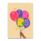 Deli Cards Postkarte "Hurra Luftballons" | Besondere Karte für jeden Anlass