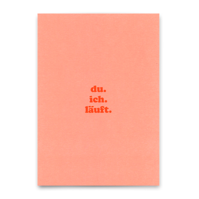 Deli Cards Postkarte "du.ich.läuft" | Coole Karte für Verliebte