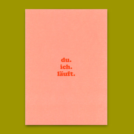 Deli Cards Postkarte "du.ich.läuft" | Coole Karte für Verliebte