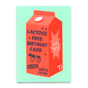 Deli Cards Postkarte "Lactose free birthday card" | Lustige Karte zum Geburtstag