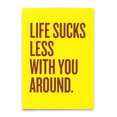 Deli Cards Postkarte "Life sucks less " | Lustige Karte mit Spruch für jeden Anlass