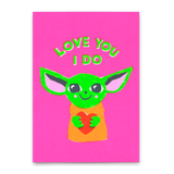 Deli Cards Postkarte "Love you I do" | Lustige Karte mit Spruch für Verliebte