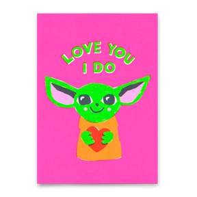 Deli Cards Postkarte "Love you I do" | Lustige Karte mit Spruch für Verliebte