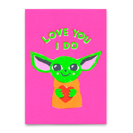 Deli Cards Postkarte "Love you I do" | Lustige Karte mit Spruch für Verliebte