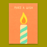 Deli Cards Postkarte "Make a wish (Candle)" | Ausgefallene Karte zum Geburtstag