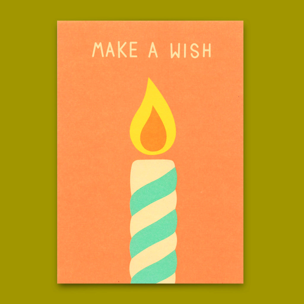 Deli Cards Postkarte "Make a wish (Candle)" | Ausgefallene Karte zum Geburtstag