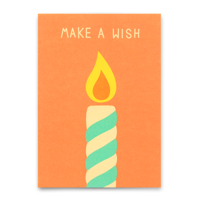 Deli Cards Postkarte "Make a wish (Candle)" | Ausgefallene Karte zum Geburtstag