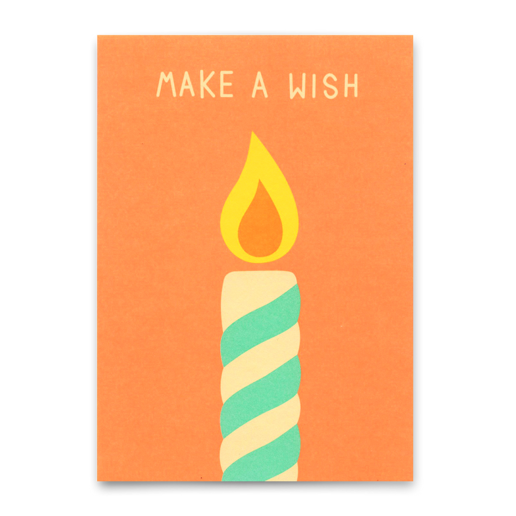 Deli Cards Postkarte "Make a wish (Candle)" | Ausgefallene Karte zum Geburtstag