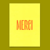 Deli Cards Postkarte "Merci Gelb " | Schöne Karte zum Dankesagen