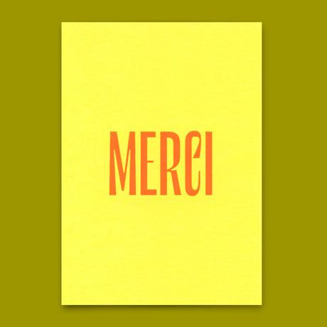 Deli Cards Postkarte "Merci Gelb " | Schöne Karte zum Dankesagen
