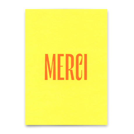 Deli Cards Postkarte "Merci Gelb " | Schöne Karte zum Dankesagen