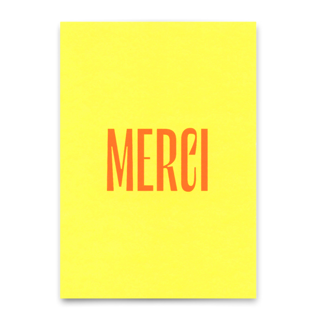Deli Cards Postkarte "Merci Gelb " | Schöne Karte zum Dankesagen