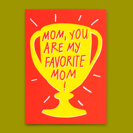 Deli Cards Postkarte "Favorite mom" | Besondere Karte mit Spruch zum Muttertag