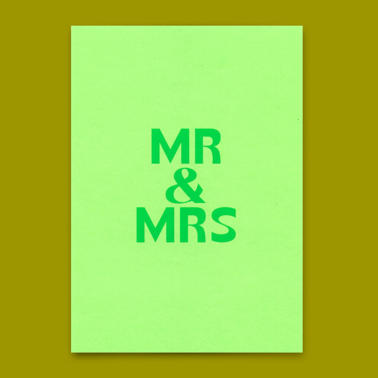 Deli Cards Postkarte "Mr & Mrs Grün" | Schöne Karte zur Hochzeit
