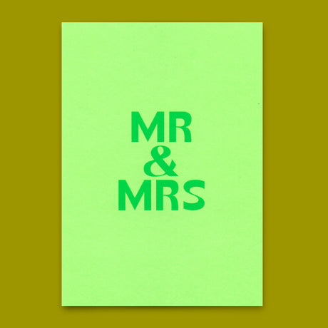 Deli Cards Postkarte "Mr & Mrs Grün" | Schöne Karte zur Hochzeit