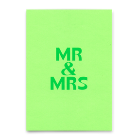 Deli Cards Postkarte "Mr & Mrs Grün" | Schöne Karte zur Hochzeit