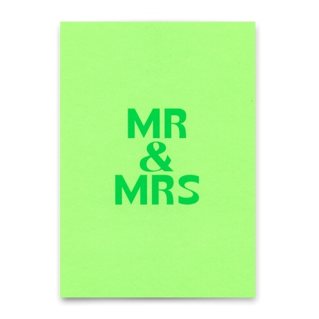 Deli Cards Postkarte "Mr & Mrs Grün" | Schöne Karte zur Hochzeit