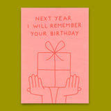 Deli Cards Postkarte "I will remember your birthday" | Lustige Karte zum Geburtstag