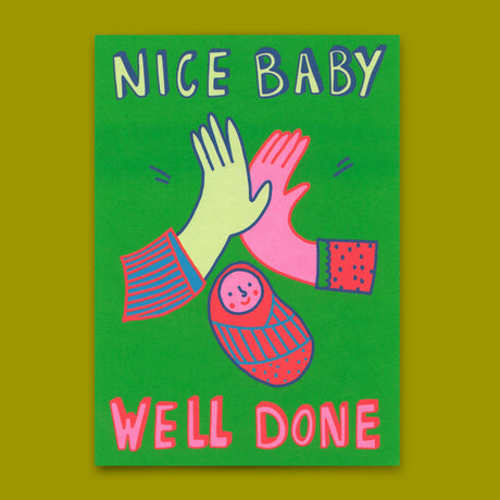 Deli Cards Postkarte "Nice baby, well done" | Coole Karte zur Geburt