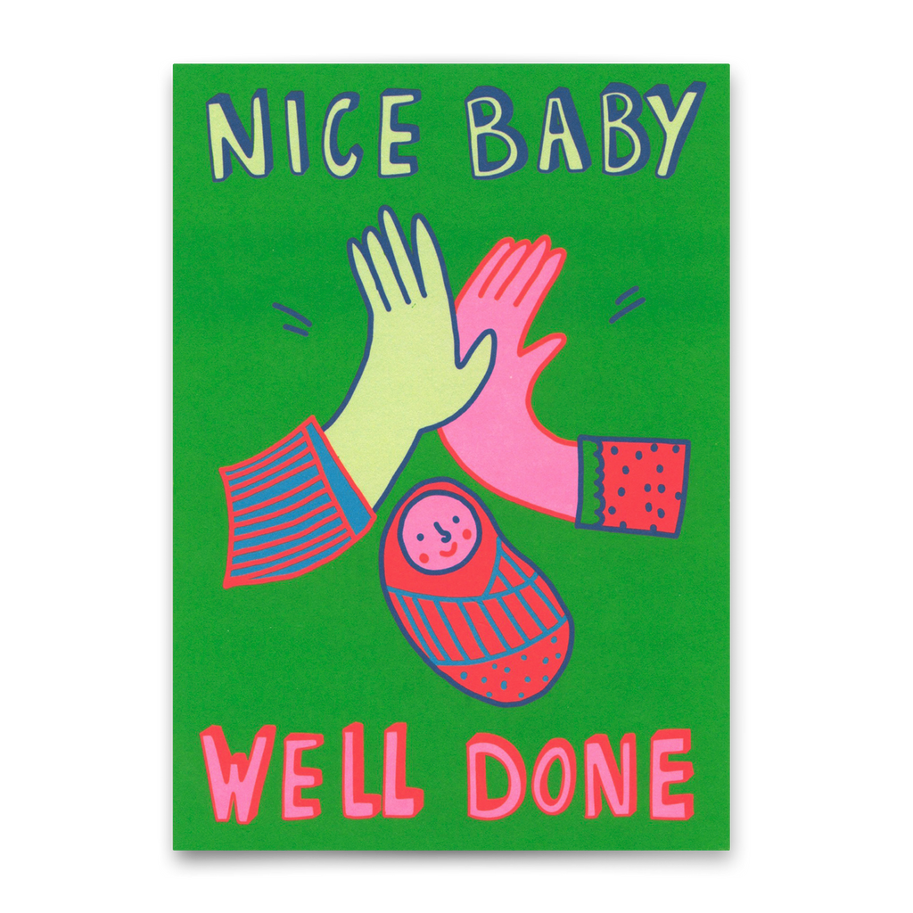 Deli Cards Postkarte "Nice baby, well done" | Coole Karte zur Geburt