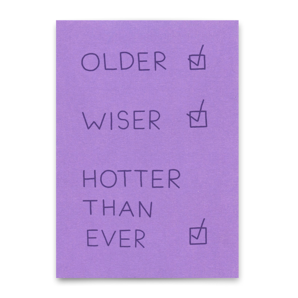 Deli Cards Postkarte "Hotter than ever" | Lustige Karte mit Spruch zum Geburtstag