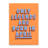Deli Cards Postkarte "Legends April" | Coole Karte mit Spruch zum Geburtstag