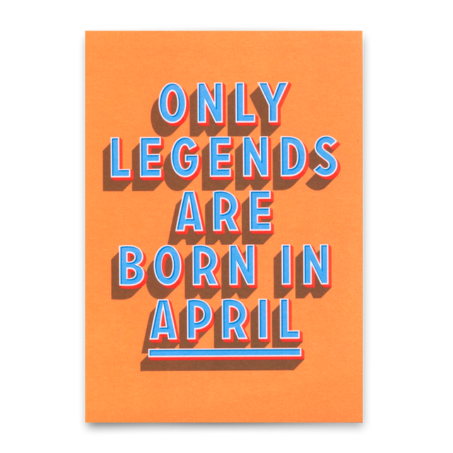 Deli Cards Postkarte "Legends April" | Coole Karte mit Spruch zum Geburtstag