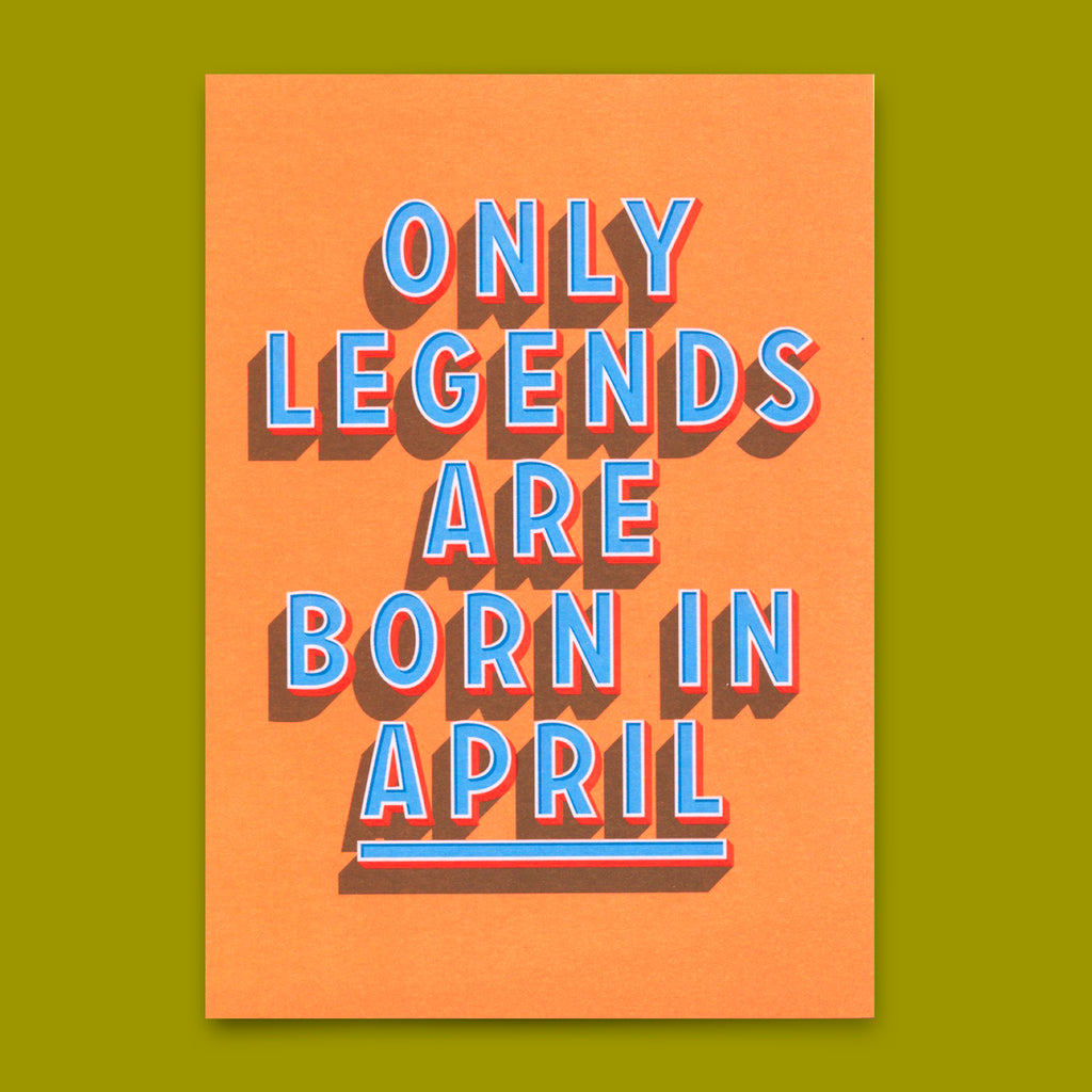 Deli Cards Postkarte "Legends April" | Coole Karte mit Spruch zum Geburtstag