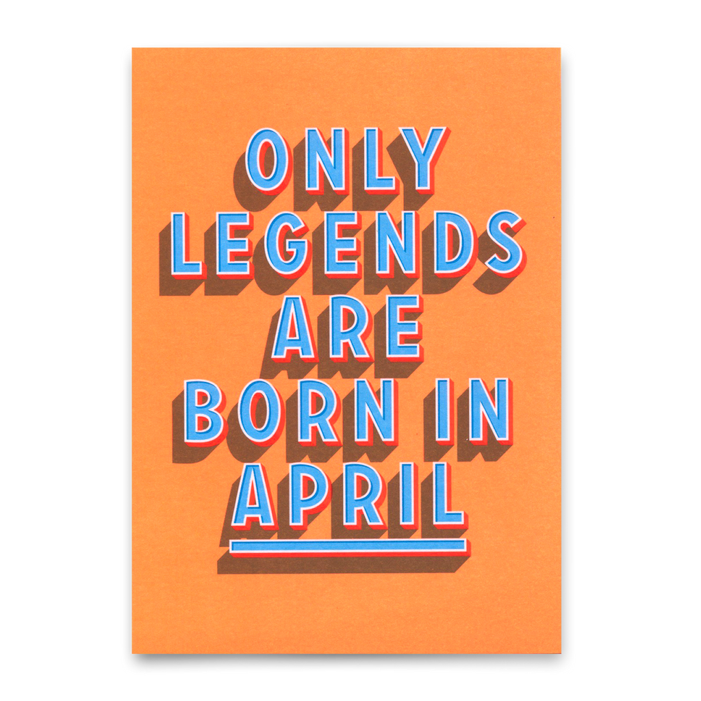 Deli Cards Postkarte "Legends April" | Coole Karte mit Spruch zum Geburtstag