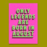 Deli Cards Postkarte "Legends August" | Coole Karte mit Spruch zum Geburtstag