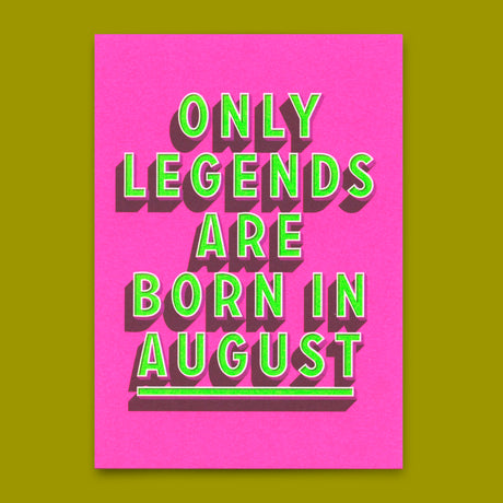 Deli Cards Postkarte "Legends August" | Coole Karte mit Spruch zum Geburtstag