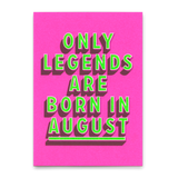 Deli Cards Postkarte "Legends August" | Coole Karte mit Spruch zum Geburtstag