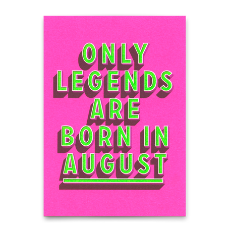 Deli Cards Postkarte "Legends August" | Coole Karte mit Spruch zum Geburtstag
