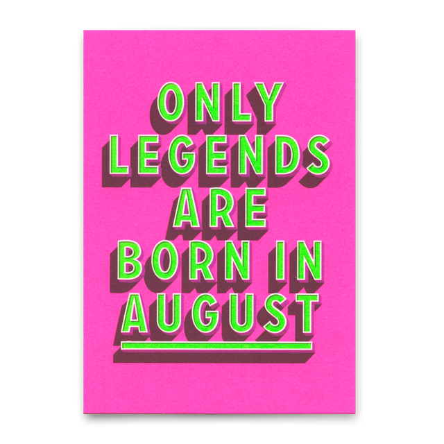 Deli Cards Postkarte "Legends August" | Coole Karte mit Spruch zum Geburtstag