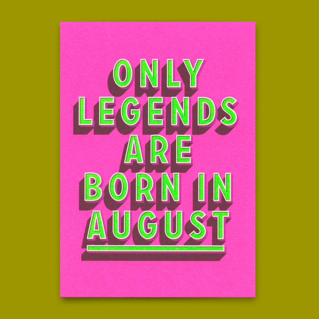 Deli Cards Postkarte "Legends August" | Coole Karte mit Spruch zum Geburtstag