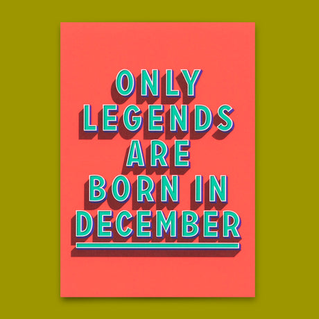 Deli Cards Postkarte "Legends December" | Coole Karte mit Spruch zum Geburtstag