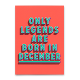 Deli Cards Postkarte "Legends December" | Coole Karte mit Spruch zum Geburtstag