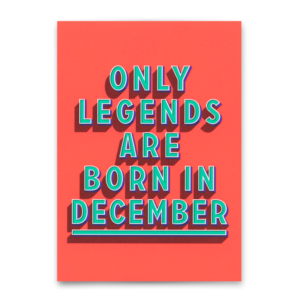 Deli Cards Postkarte "Legends December" | Coole Karte mit Spruch zum Geburtstag