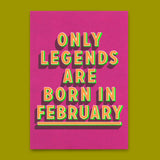 Deli Cards Postkarte "Legends February" | Coole Karte mit Spruch zum Geburtstag