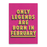 Deli Cards Postkarte "Legends February" | Coole Karte mit Spruch zum Geburtstag