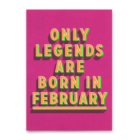 Deli Cards Postkarte "Legends February" | Coole Karte mit Spruch zum Geburtstag