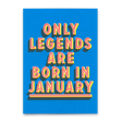 Deli Cards Postkarte "Legends January" | Coole Karte mit Spruch zum Geburtstag