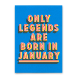 Deli Cards Postkarte "Legends January" | Coole Karte mit Spruch zum Geburtstag
