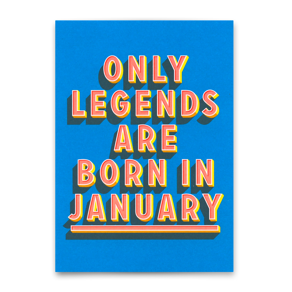 Deli Cards Postkarte "Legends January" | Coole Karte mit Spruch zum Geburtstag