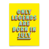 Deli Cards Postkarte "Legends July" | Coole Karte mit Spruch zum Geburtstag