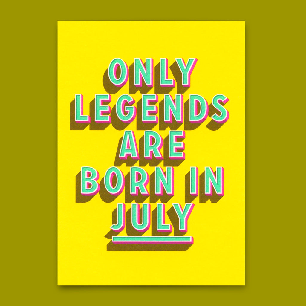 Deli Cards Postkarte "Legends July" | Coole Karte mit Spruch zum Geburtstag