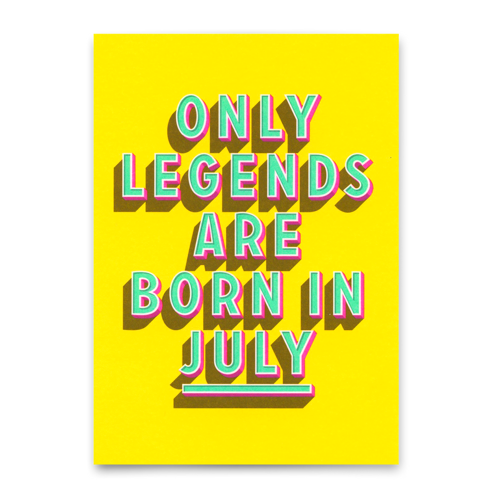 Deli Cards Postkarte "Legends July" | Coole Karte mit Spruch zum Geburtstag