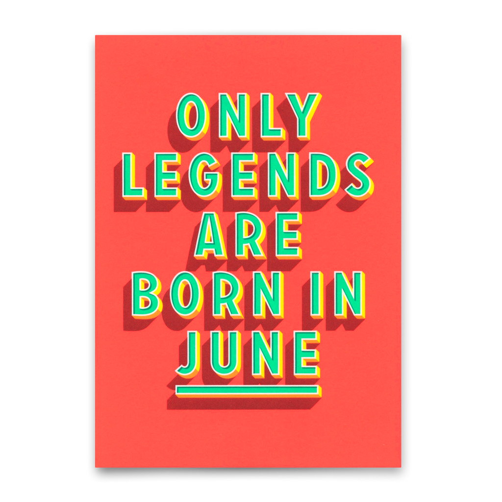 Deli Cards Postkarte "Legends June" | Coole Karte mit Spruch zum Geburtstag