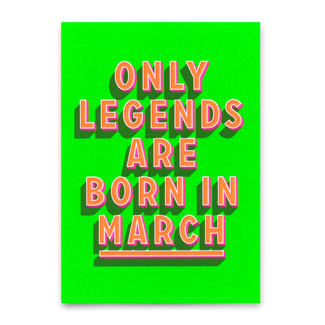 Deli Cards Postkarte "Legends March" | Coole Karte mit Spruch zum Geburtstag